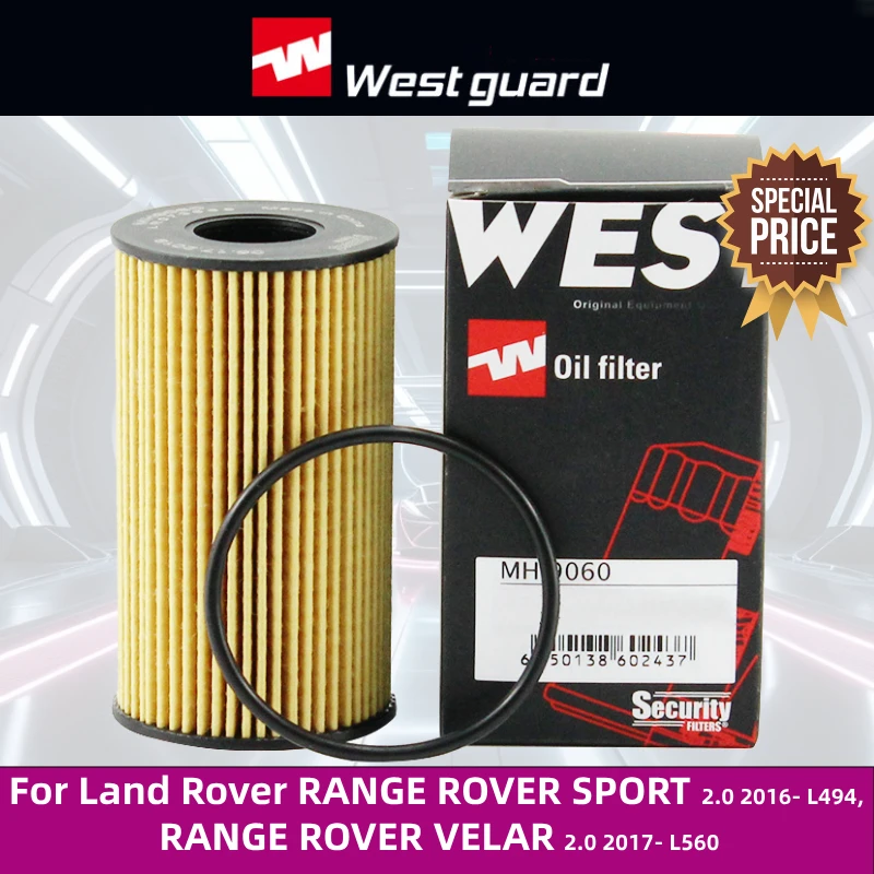 

WESTGUARD Oil Filter For Land Rover RANGE ROVER SPORT 2.0 2016- L494, RANGE ROVER VELAR 2.0 2017- L560, LR073669 MH9060