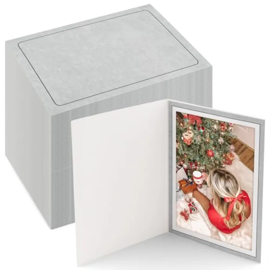

Pack of 100 5x7 Photo Folders Cardboard Picture Frame Paper Photo Frame Cards Greetings/Invitation Cards Special Events: Gradua
