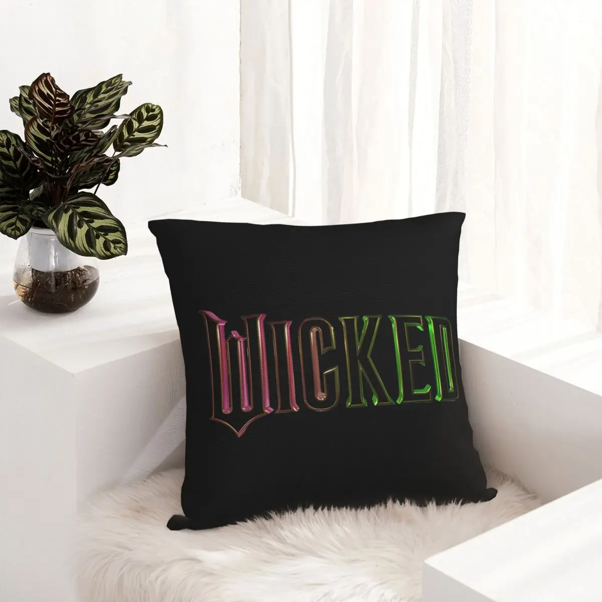 الشريرة Elphaba & Glinda كيس وسادة مربع الفيلم الموسيقي غطاء الوسادة البوليستر ديكور رمي كيس وسادة غطاء غرفة المعيشة 18"