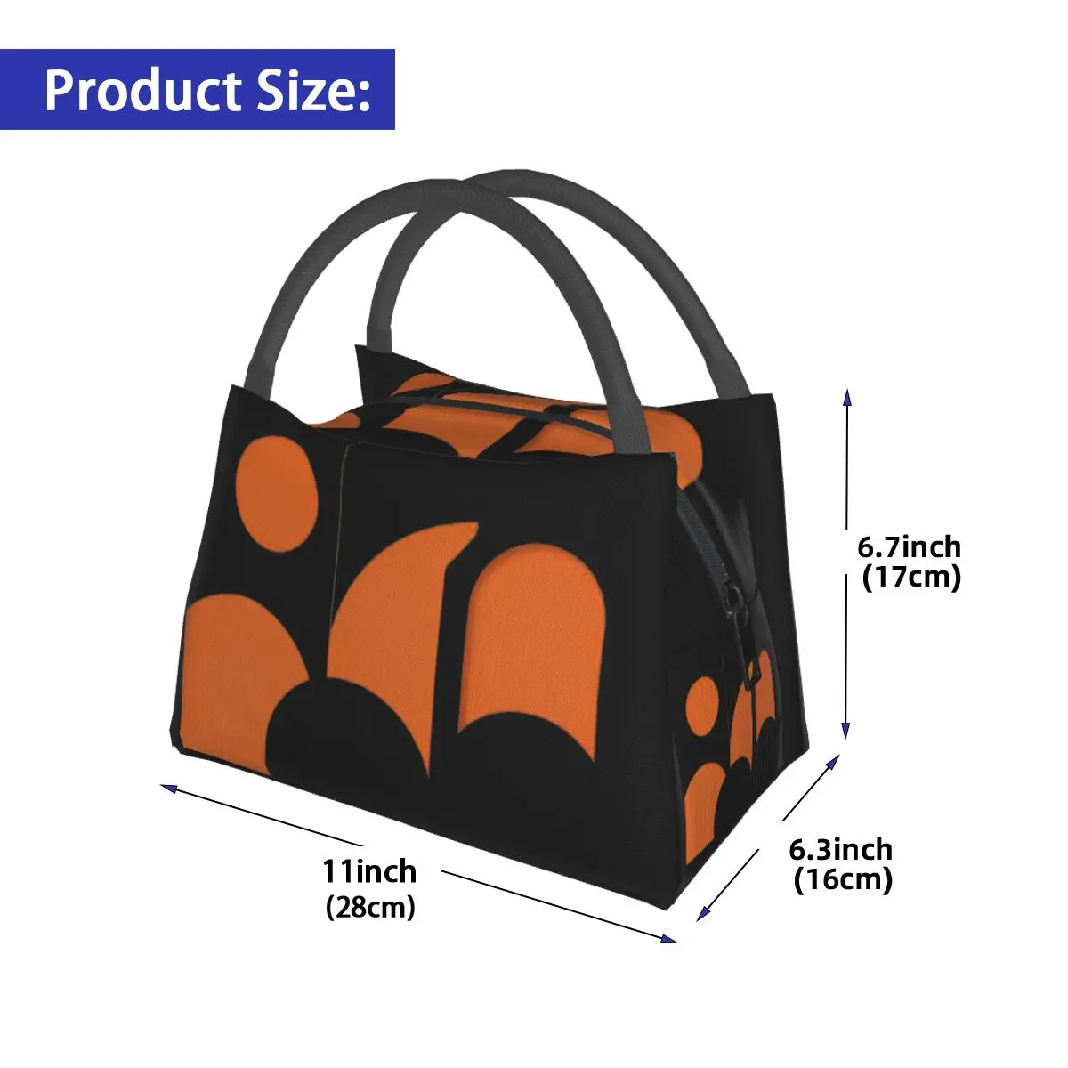 Geometric Terracotta Shapes Insulated Lunch Bag for School Picnic Storage Food Boxes Leakproof Cooler Thermal Lunch Box Tote