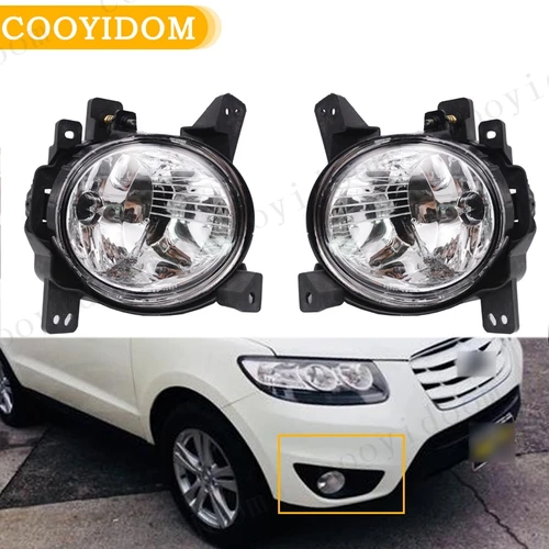 Lámpara antiniebla delantera para coche, lámpara de conducción, faros antiniebla, conjunto de lámpara antiniebla DRL para Hyundai SantaFe 2011 2012 92201-2b500