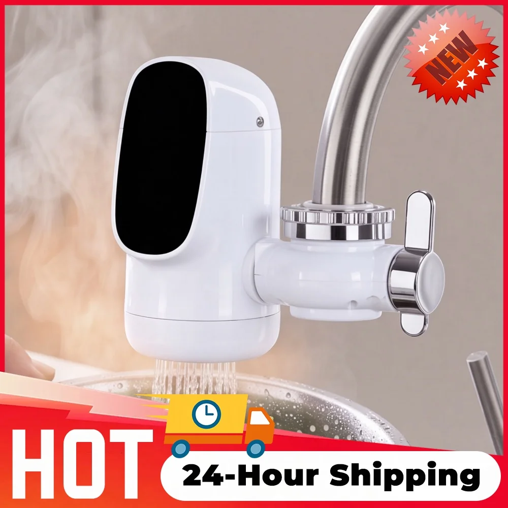 110V Tankless Electric Tap with Digital Display Fast Heating Water Tap Energy Saving Hot Cold Mixer for Kitchen Bathroom