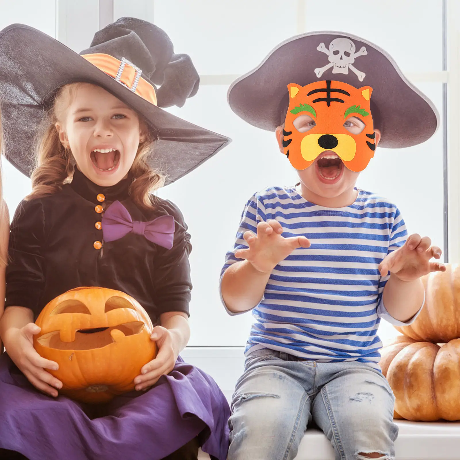 

Детская маска тигра, маскарадная маска на пол-лица, костюм животного, украшение для вечеринки, реквизит для переодевания, маска для Хэллоуина, косплей, забавный подарок для детей