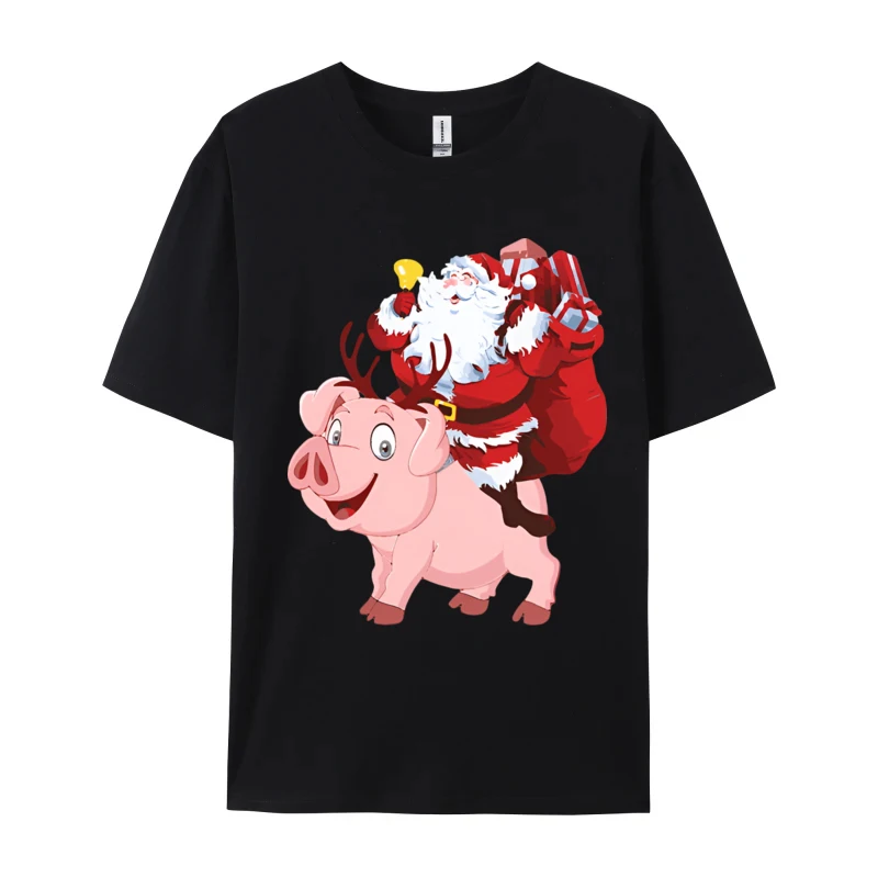 

Santa Claus Riding Pig Reindeer Chris For Women And Men Party Funny Tee T-Shirt T Shirt Tops & Tees Designer Cotton