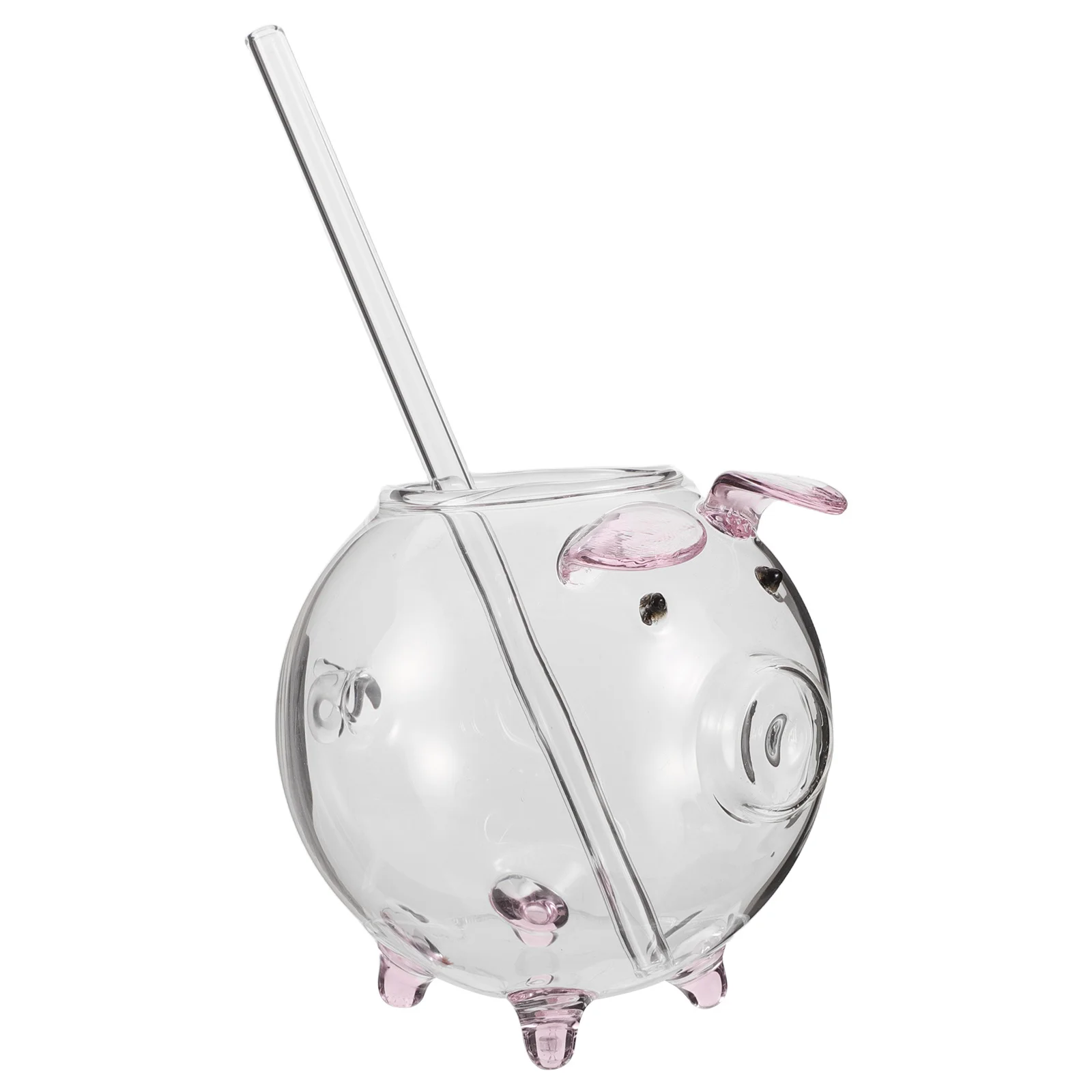 

Pig Shaped Wine Glass 220ml Clear Glass Cocktail Cup Straw Creative Juice Mug Home Bar Glassware Beer Cup Water Cups