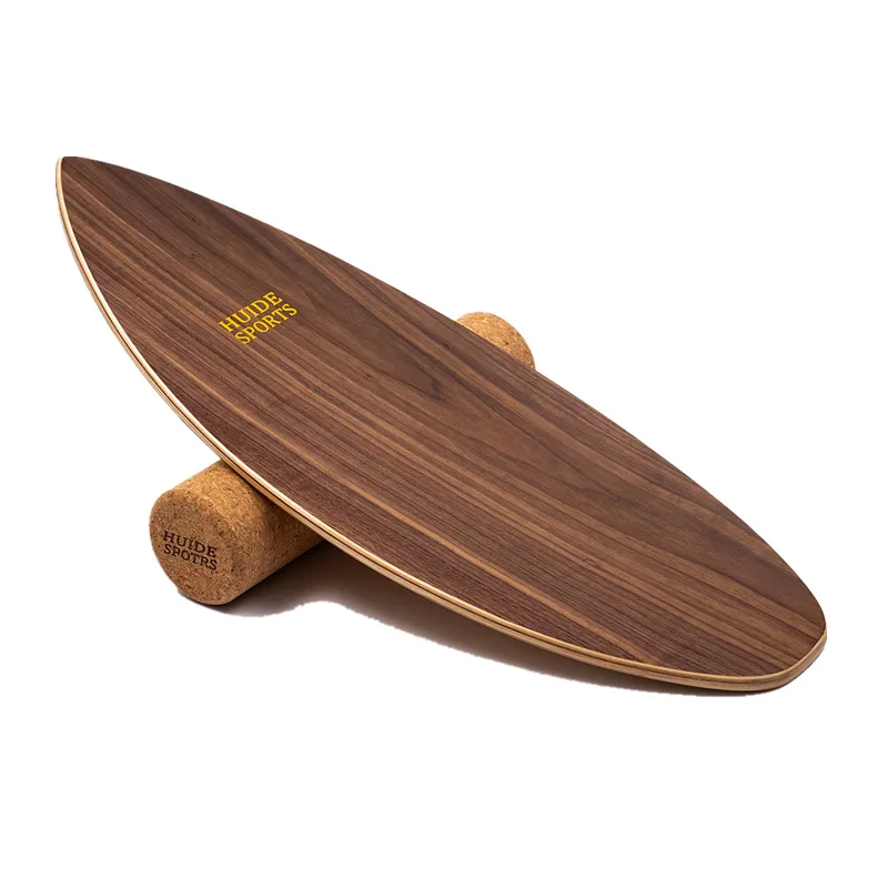 wooden fitness board, skiing yoga training balance board, curved board,North American walnut sticky fish-shaped balance board