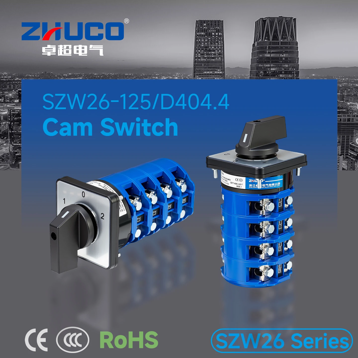 Szw26-125/D404.4 102 Panel Three-Position Four-Section Two-On-One-Off Toggle Switch Rotary Switch Selector Switch Cam Switch
