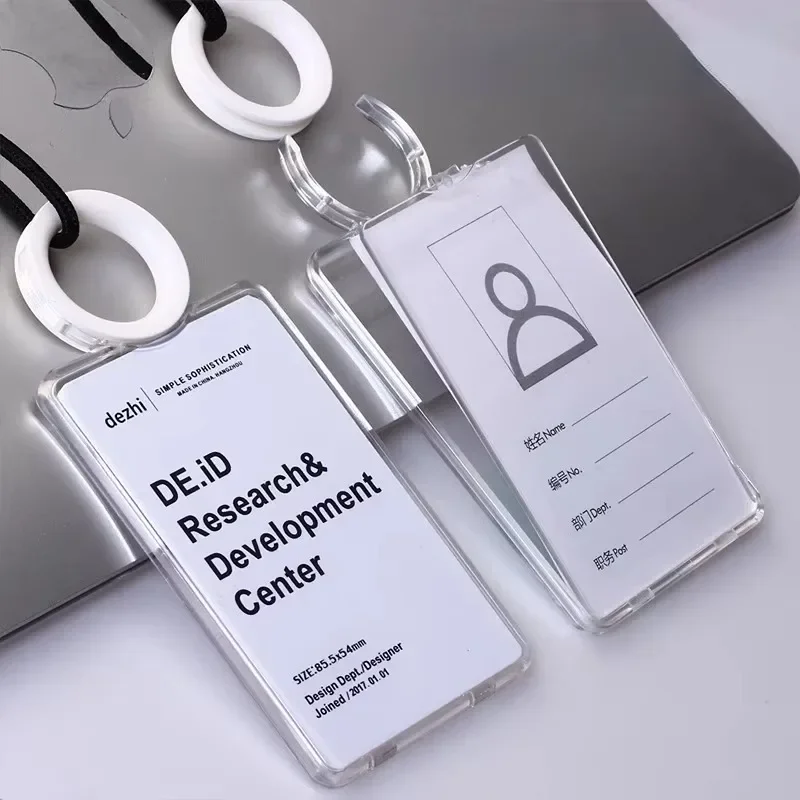 Transparent Working Permit Case ID Tag Name Badge Holder Sleeve for Staff Nurse Employee‘s Card Cover Case Chest Tag Badge