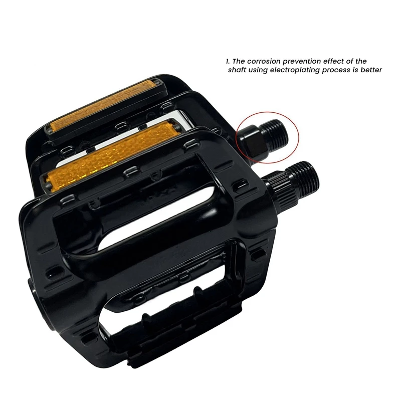 2Pcs Foldable Bicycle Pedal Non-Slip Road Bike Bearing Pedal Set With Reflective Strap Bicycle Parts Accessories image 2