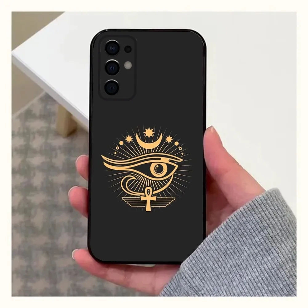 Pyramid Eye Symbol Phone Case For Samsung S24,S21,S22,S23,S30,Ultra,S20,Plus,Fe,Lite,Note,10,9,5G Black Soft Cover