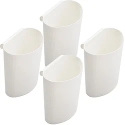 4 Pcs Storage Of Kitchen Cabinet Shopping Cart Baskets Small Hanging Pencil Storage Holder Tool Cups for Rolling White