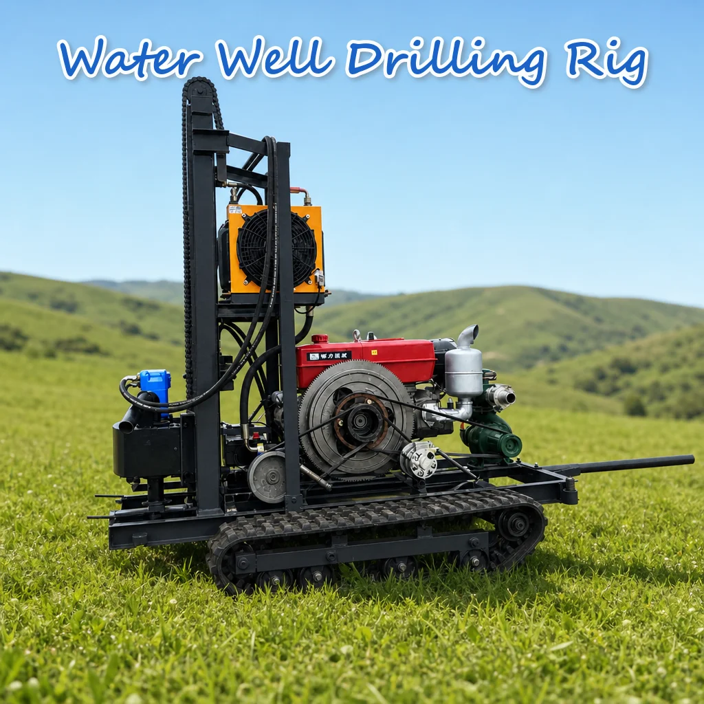 Customized Water Well Drill Machine Diesel Engine 22HP to 35HP Class Hydraulic Drive Tracked Movable Maximum Output Power