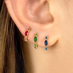 Round Circle Hoop Earrings For Women Luxury Stainless Steel Zircon Small Huggie Earrings Cartilage Piercing Jewelry aretes mujer