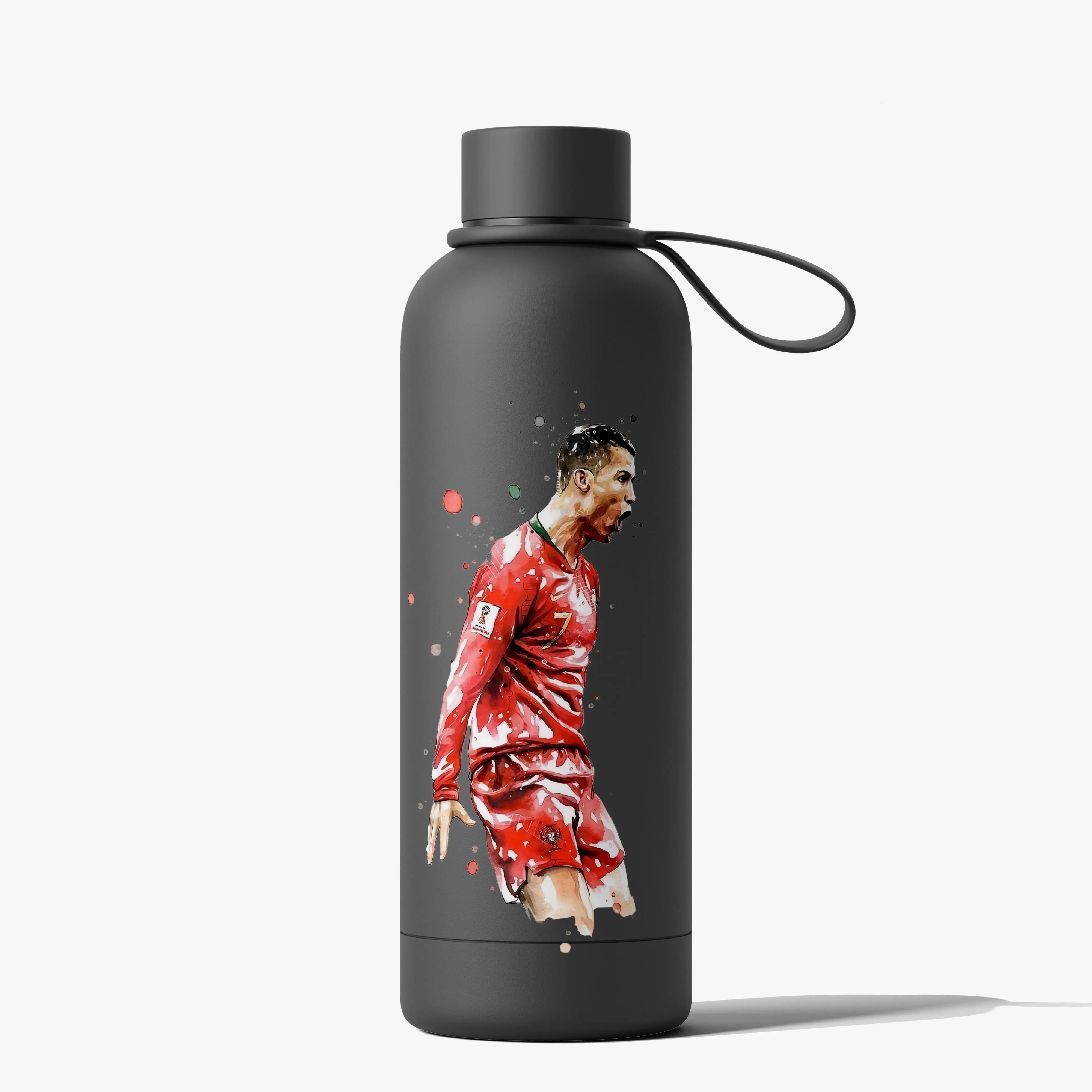 Soccer Star 500ML Insulated Water Bottle Tumbler Portable Stainless Steel Outdoor Sports Water Bottle Messi Ronaldo Neymar