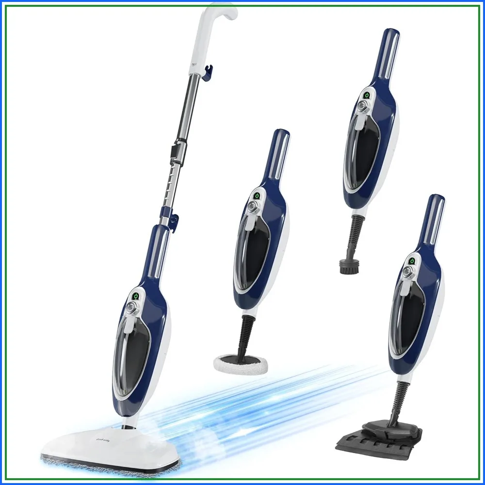 

10-in-1 Steam Mop: Handheld Floor Steamer for Hardwood, Tile, Carpet with 11 Accessories