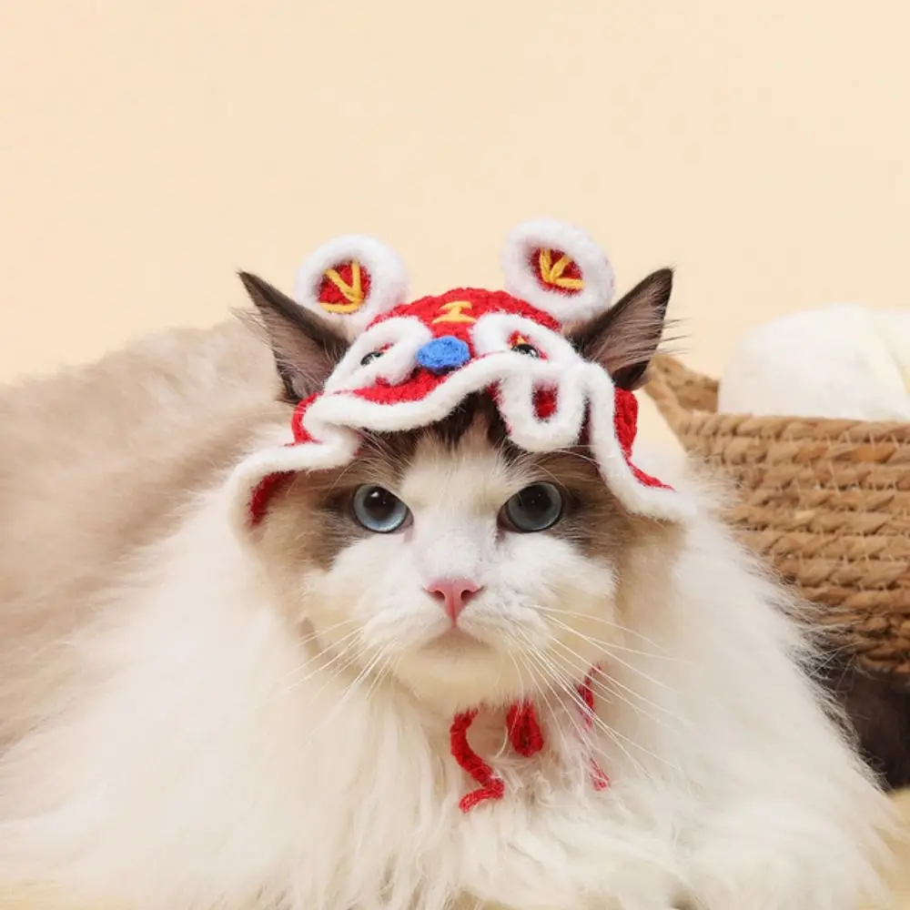 Winter 2023 Warm Handmade Elastic for Party Photo Props Cat Hat Pet Cap Frog Hat