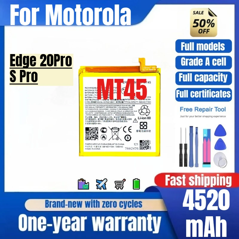 

MT45 for Motorola Edge 20Pro/S Pro Phone Battery 0 Cycle High Quality High Capacity Replacement Bateria Grade A Cell with Tools
