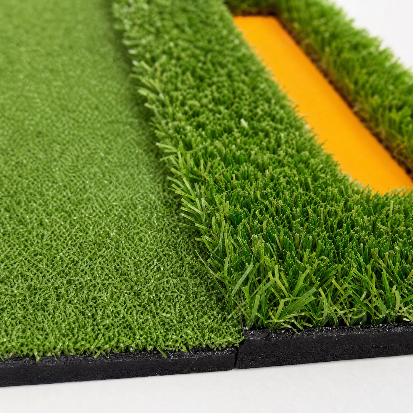 Golf Swing Practice Mat with Alignment Stripe Indoor Outdoor Two-Section Turf Golf Hitting Mat Non-Slip for Golfers, Garage