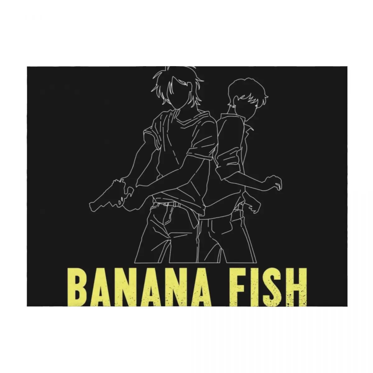 

Banana Fish - Ash & Eiji Silhouette Throw Blanket Vintage Fashion Sofas Plaid on the sofa cosplay anime Blankets