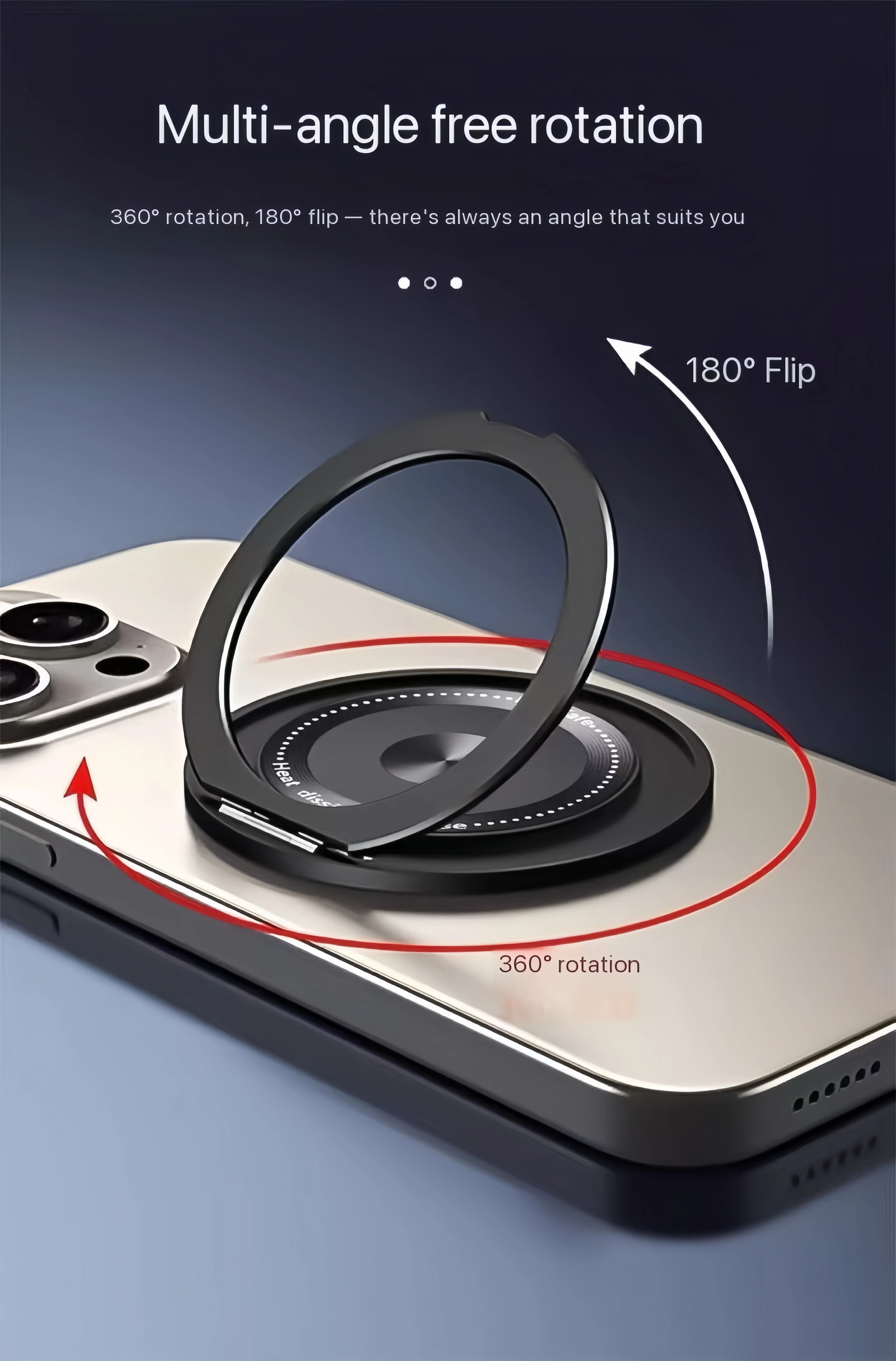 1pcs ultra-thin 360 degree rotating phone holder adhesive lazy universal magnetic back sticker multifunctional special