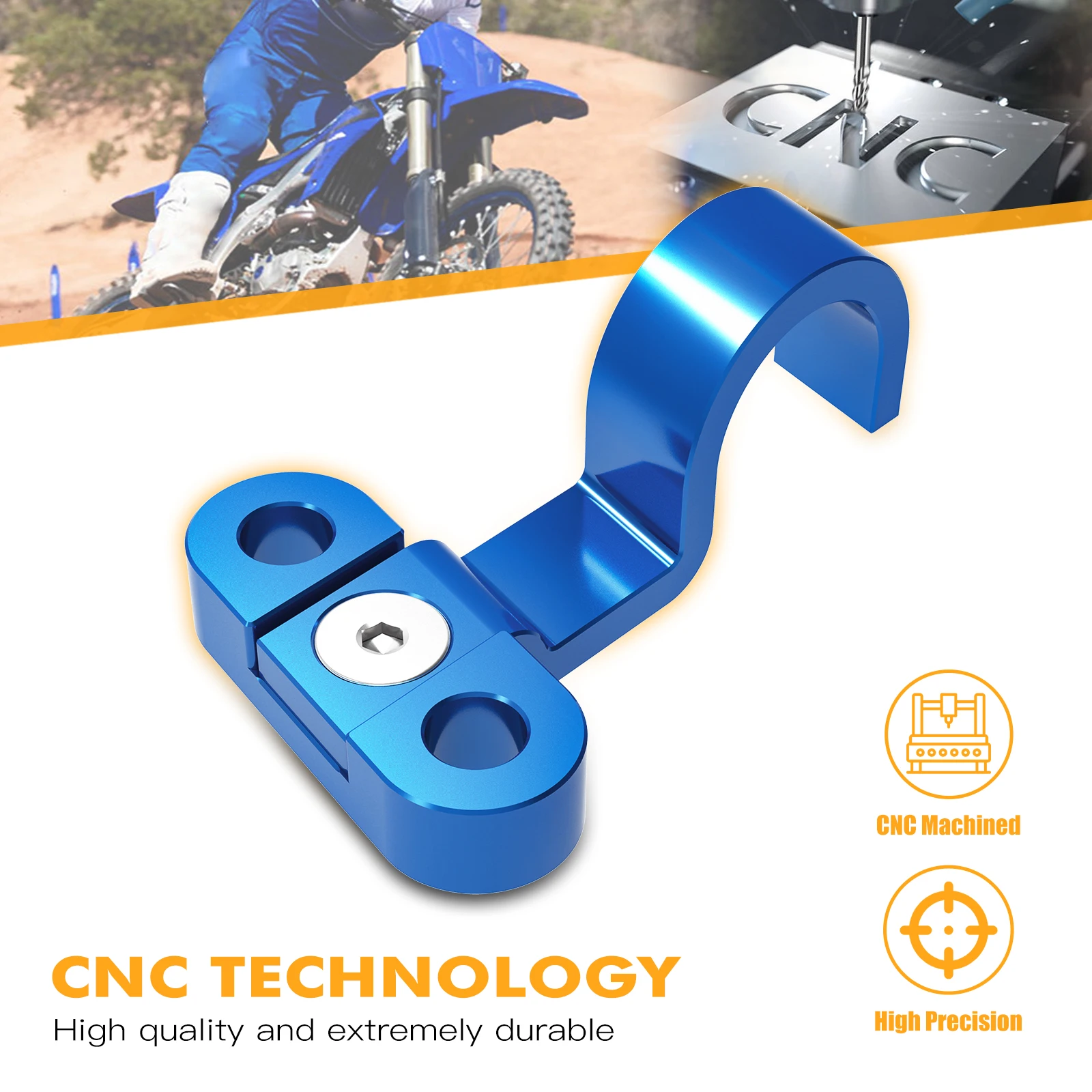 NICECNC For Yamaha YZ125 YZ250 YZ250F YZ450F WR250F WR450F 2006-2021 YZ250X YZ450FX 2016-2022 Rear Brake Cable Line Hose Clamp