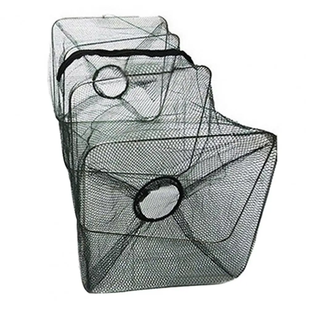 Fishing Net Fish Trap Universal Anti-corrosion Nylon Folded Square Fishing Cage for Angling Landing Net Fishing Tackle Accessory