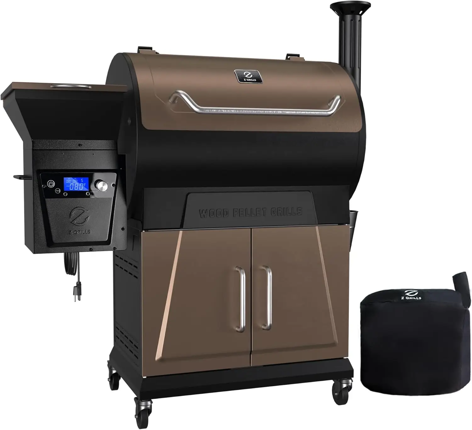 Newest Pellet Grill Smoker with PID 2.0 Controller, LCD Screen, 2 Meat Probes, Huge Storage Cabinet, 697 Sq in Cooking Area