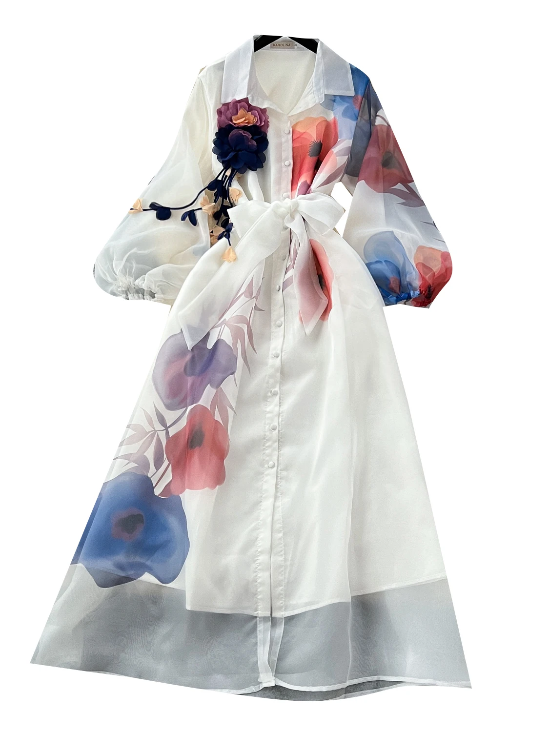 ชุดกิโมโนเอลี ลอง ดร. สำหรับผู้หญิง เอวสูง ลายพิมพ์ พร้อมกระโปรงทรงโคมไฟ สไตล์เกาหลี เหมาะสำหรับใส่ไปทำงาน