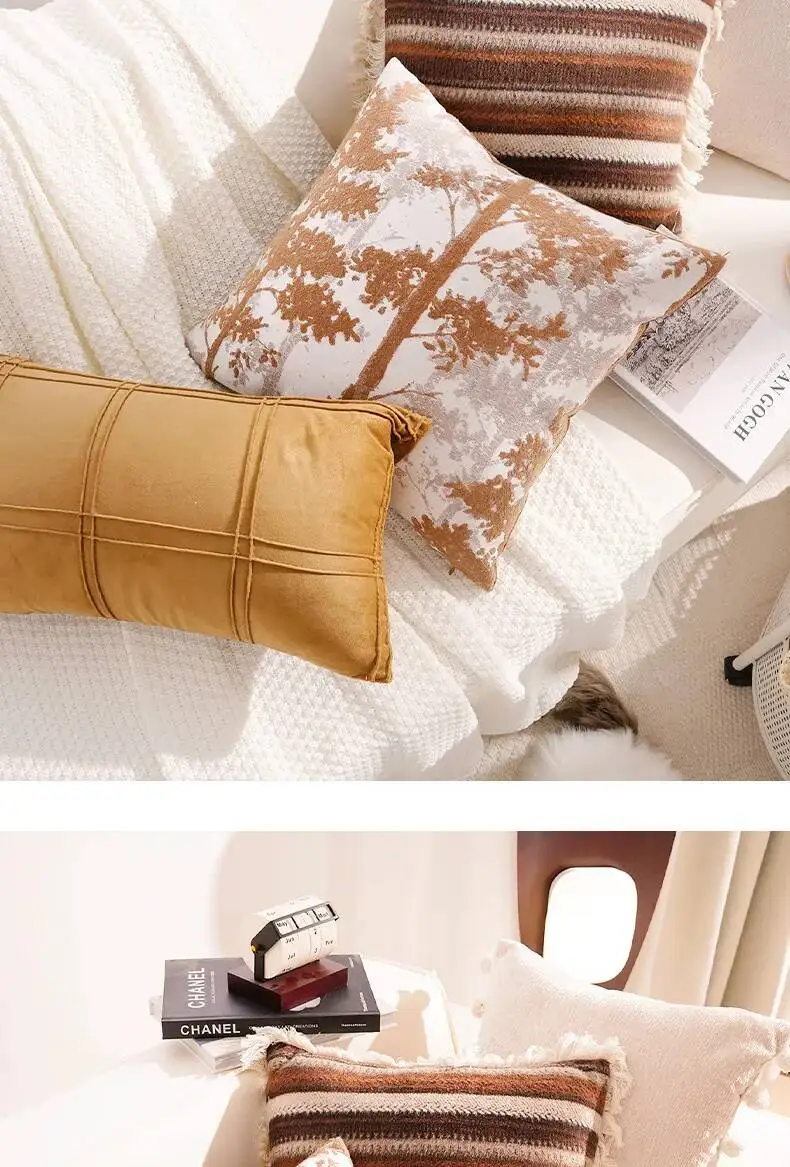 Amerikanischer Luxus-Kissenbezug mit Waldmotiv, weicher Chenille, moderner Plüsch-Dekokissenbezug für Wohnzimmer, Sofa, Bettdekoration – Detail 13