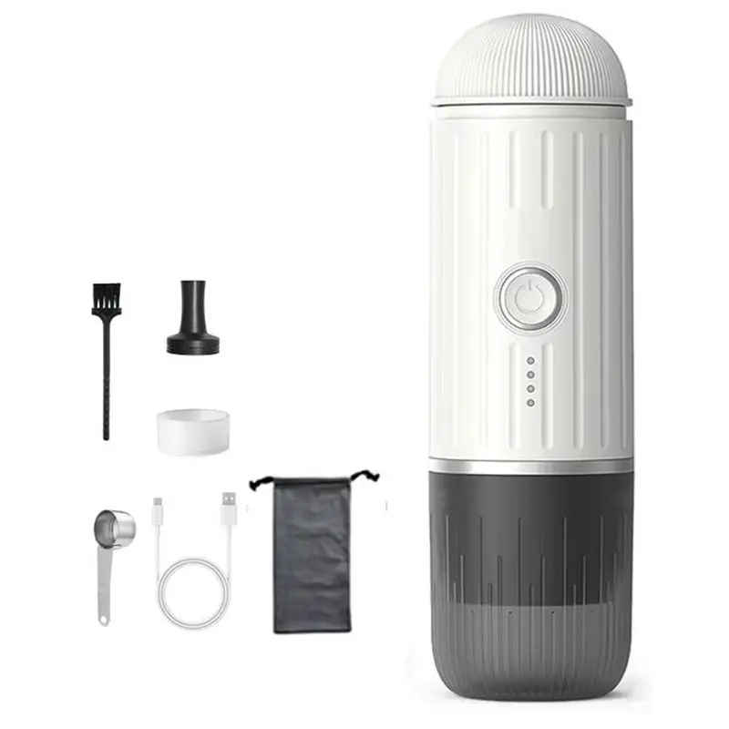 AC88 – Machine à expresso portable, cafetière électrique sans fil compatible avec les capsules et le café moulu, idéale pour les voyages.