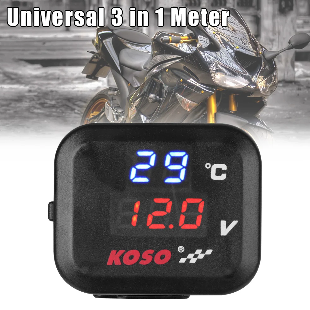 Dla HONDA SUZUKI Akcesoria Wskaźnik temperatury Marker USB Ładowarka do telefonu Motocyklowy miernik temperatury wody Uniwersalny