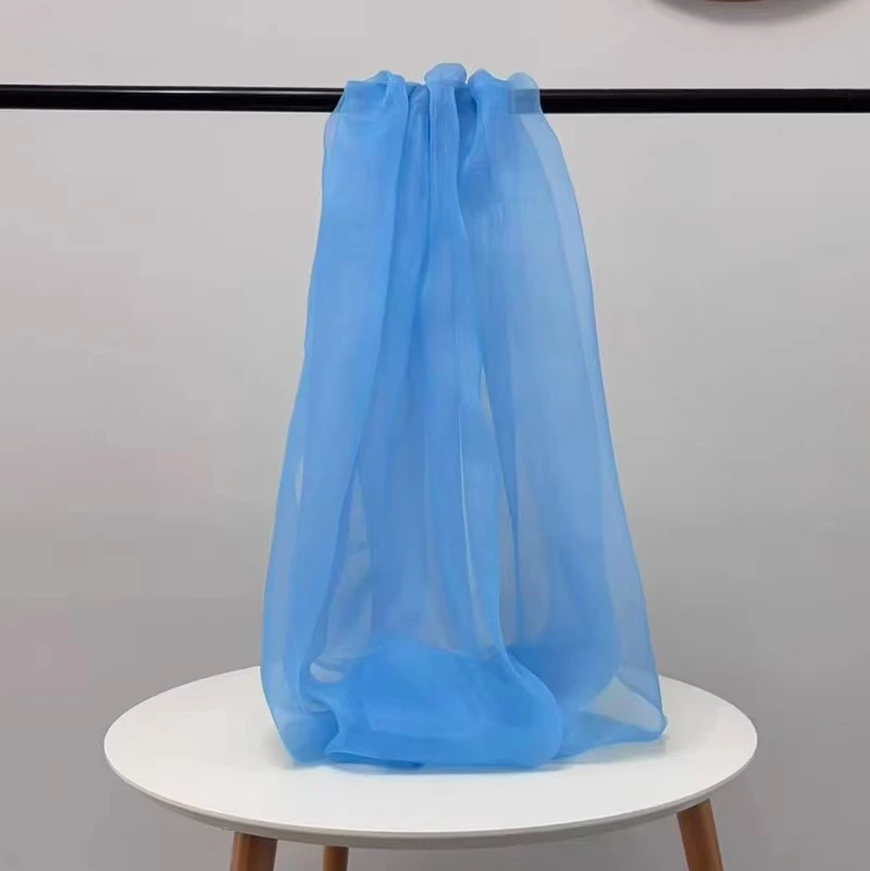 5 m/Lot Organza-Stoff mit hoher Dichte für Hochzeitskleider, Seidenimitat-Stoff, DIY handgefertigte Accessoires, transparentes Garn – Detail 29