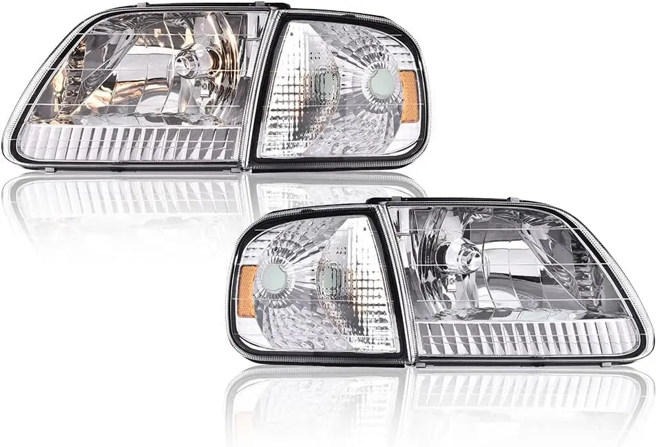

Фара, совместимая с 97-03 Ford F150/04 Ford F150 Heritage/97-02 Ford Expedition (прозрачный угловой хромированный корпус