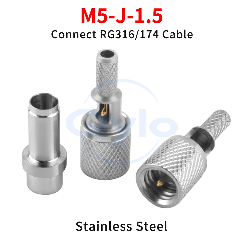 M5-J-1.5 male connector Acceleration pressure sensor signal head M5 connector plug 316 wire, 174 wire Sensor (1 pcs)