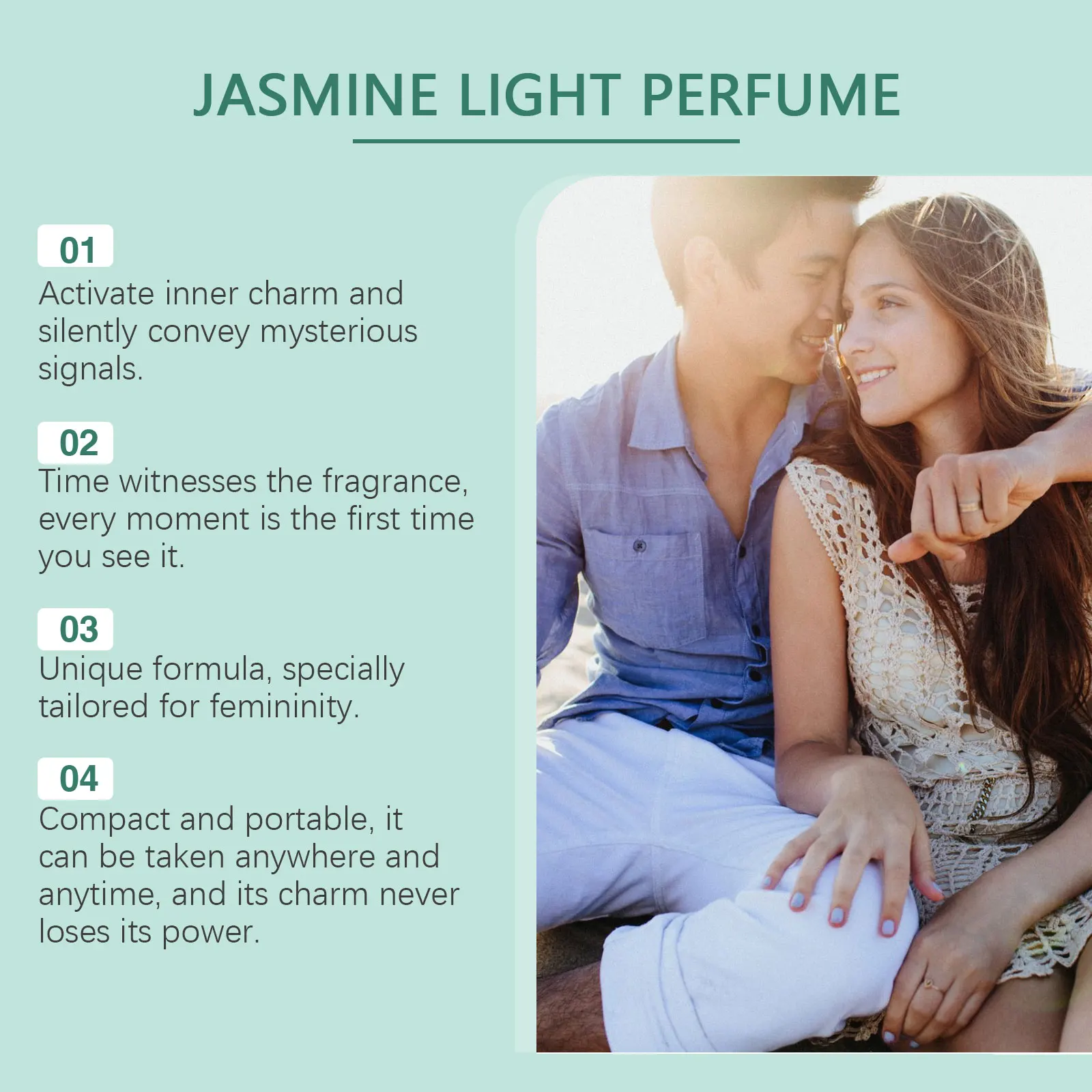 Jasmine Perfume Long Lasting Fragrance Aroma Floral Plant Attract Men Perfume for Dating Keep Fresh Light Fragrance Body Spray