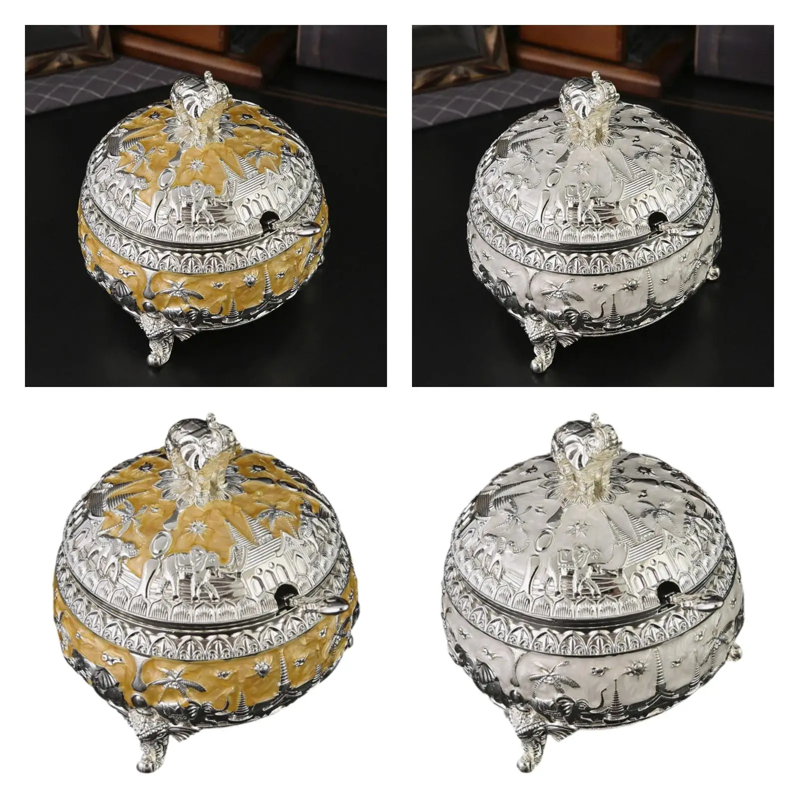 

Candy Bowl with Lid Turkish Treat Dish Table Decor Kitchen Counter Decorative Ornament Turkish Delights Container 12 x 12.5 cm