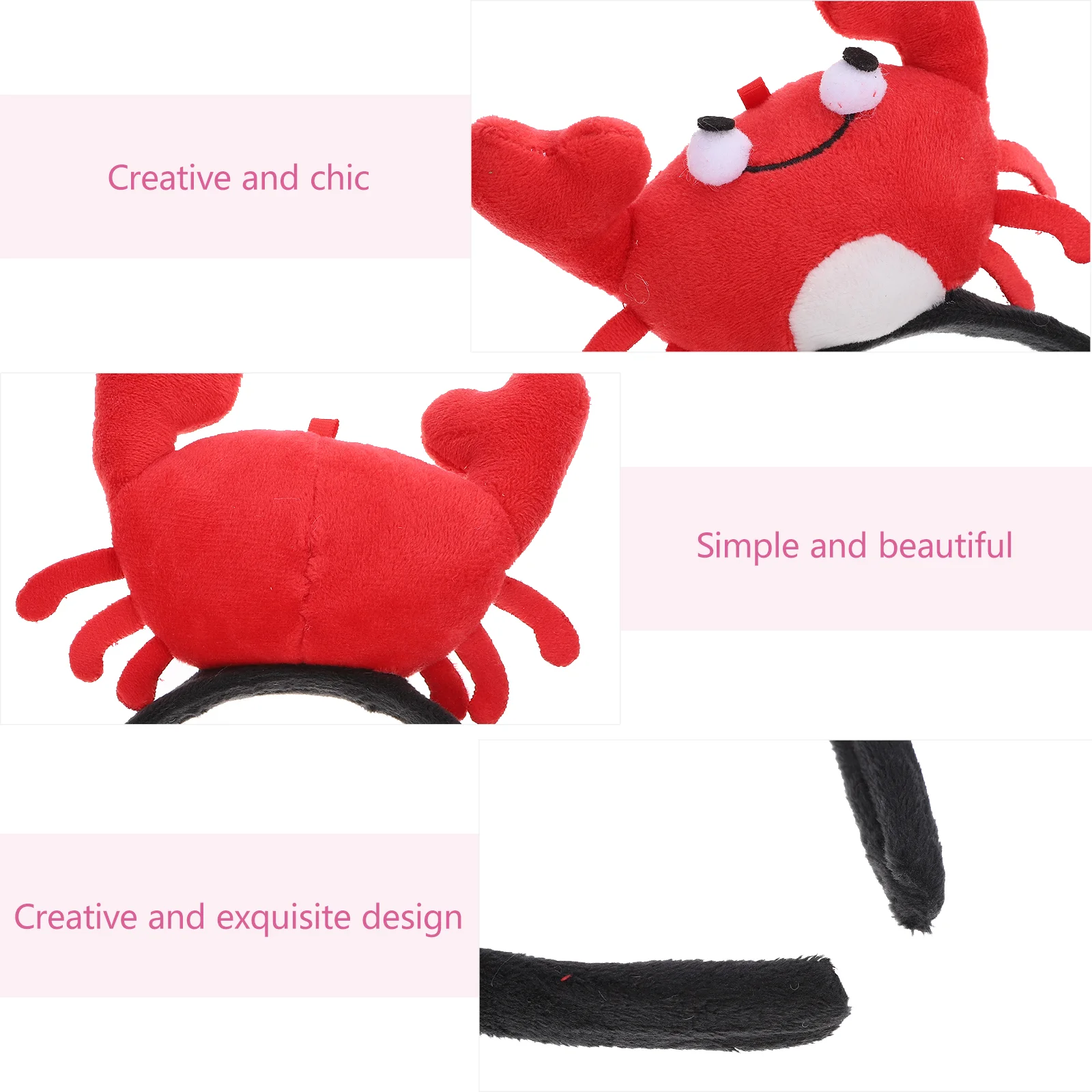 Head Band Lobster Crab Buckle Kids Hair Hoop Creative Red Adorable Hairhoops Women's