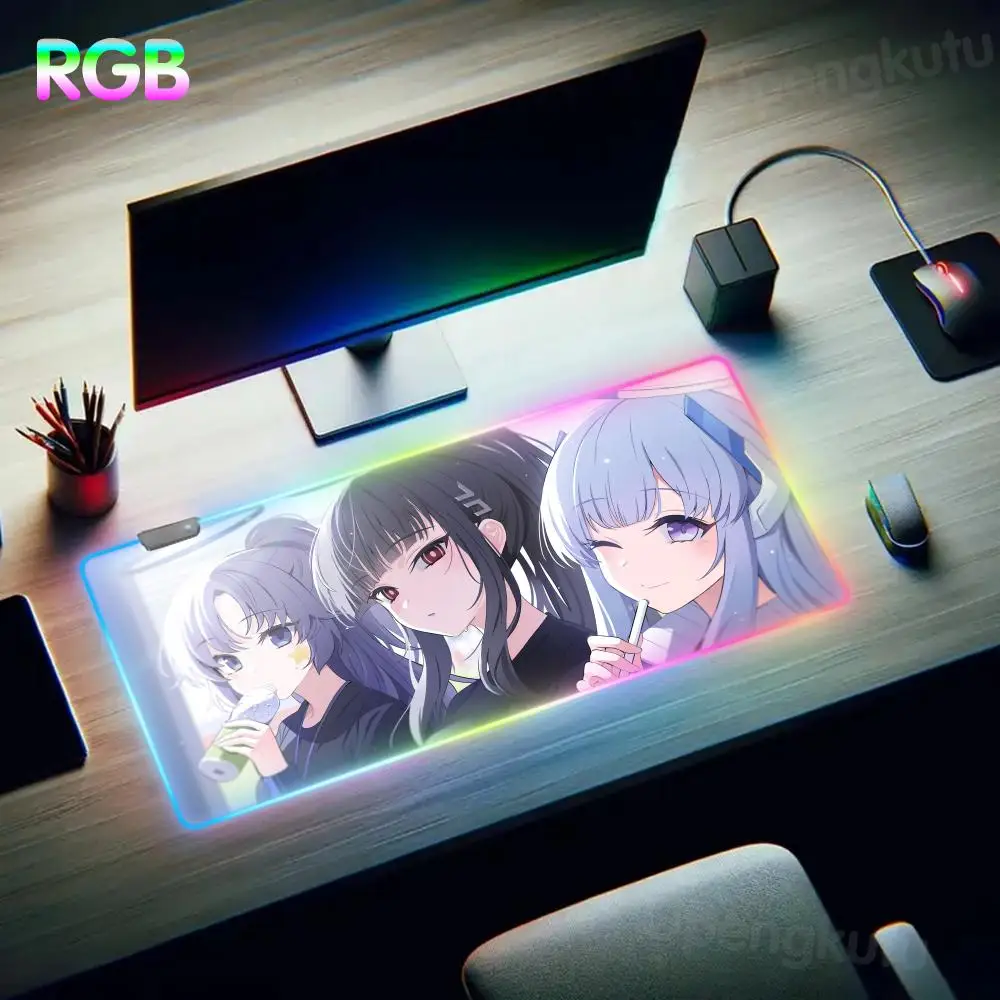 

R_rio Mouse Popular Pad Pc Gamer Accessorios RGB Mouse Pad Cool LED Large Gamer Luminous Desk Mat