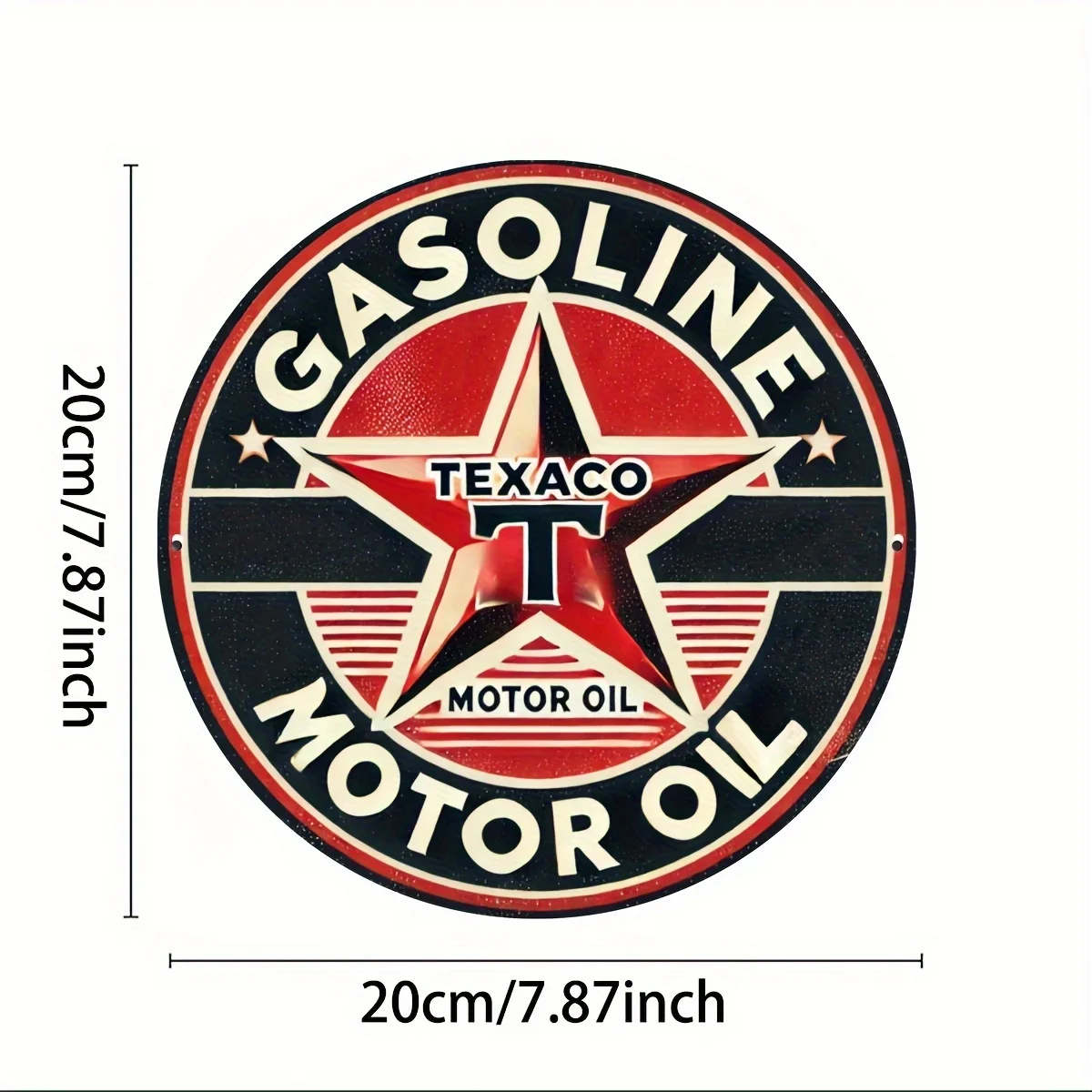 A round aluminium metal sign on the theme of 