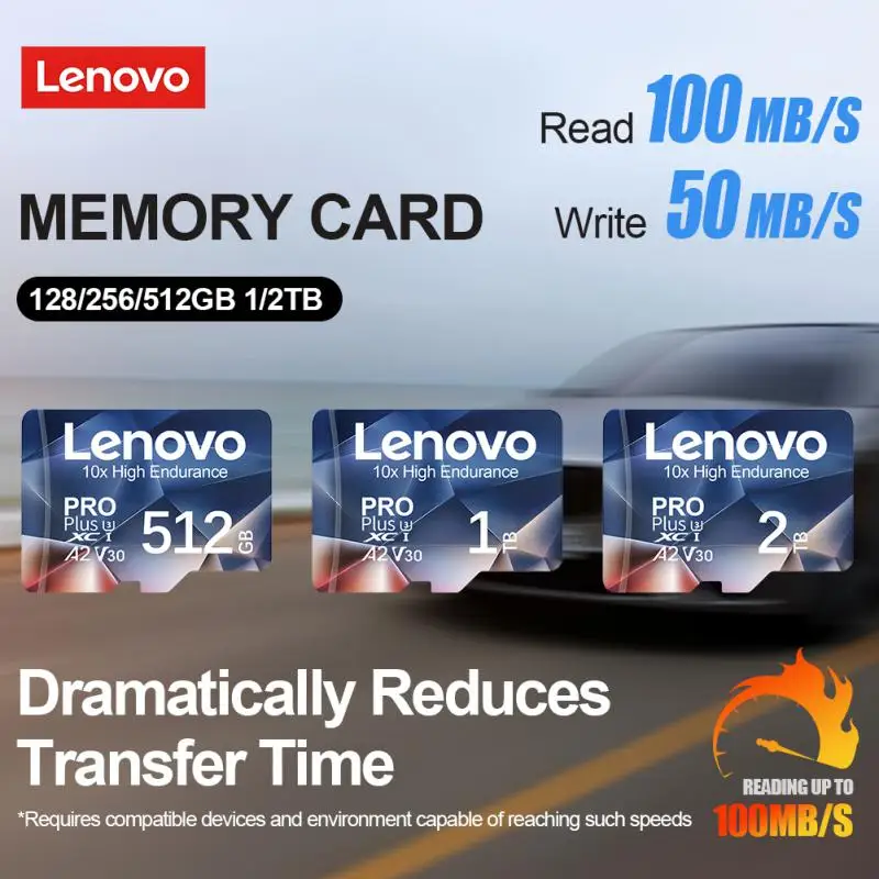 Kartu SD mikro TF Lenovo asli 1TB kartu SD 2TB kartu Flash SD/TF 256GB 512GB kartu memori 128GB untuk kamera Drone Nintendo Switch