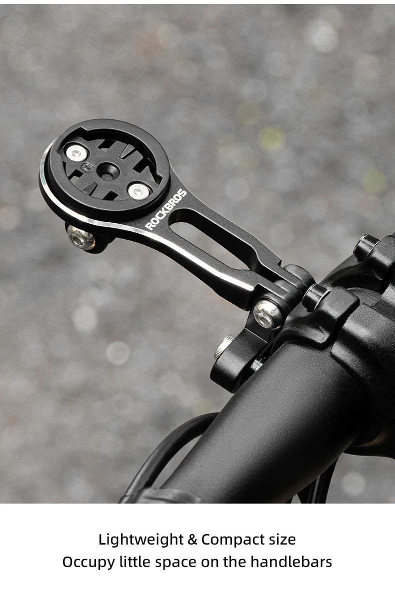 ROCKBROS Fahrradhalterung Frontlicht Lampenfassung Aluminiumlegierung Verlängerungshalter für Fahrradcomputer Wahoo Bryton Garmin Halterung – Detail 5