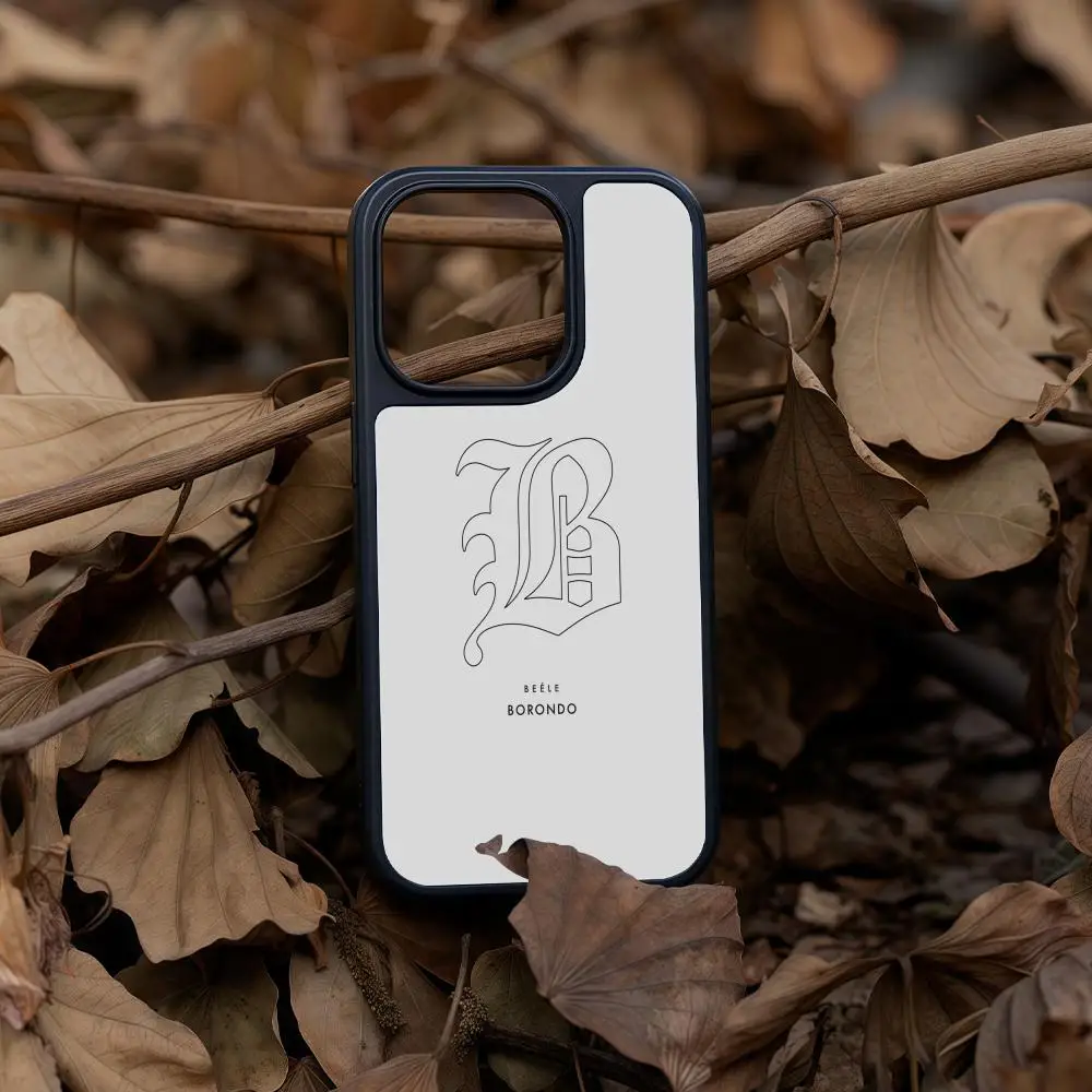 Borondo Beele Phone Case For iPhone 17 16 15 14 13 12 Pro Max Plus Black Frame Acrylic Carbon Fiber Hard Shell