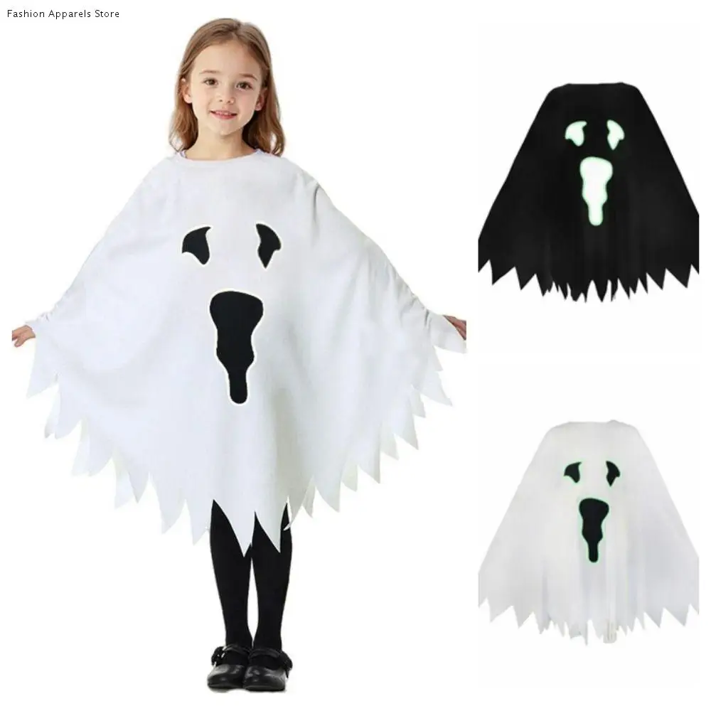 

Clothing Prop Glowing Ghost Cape Party Cloak Fun Interaction Children's Halloween Costume White Loose Luminous Ghost Shawl
