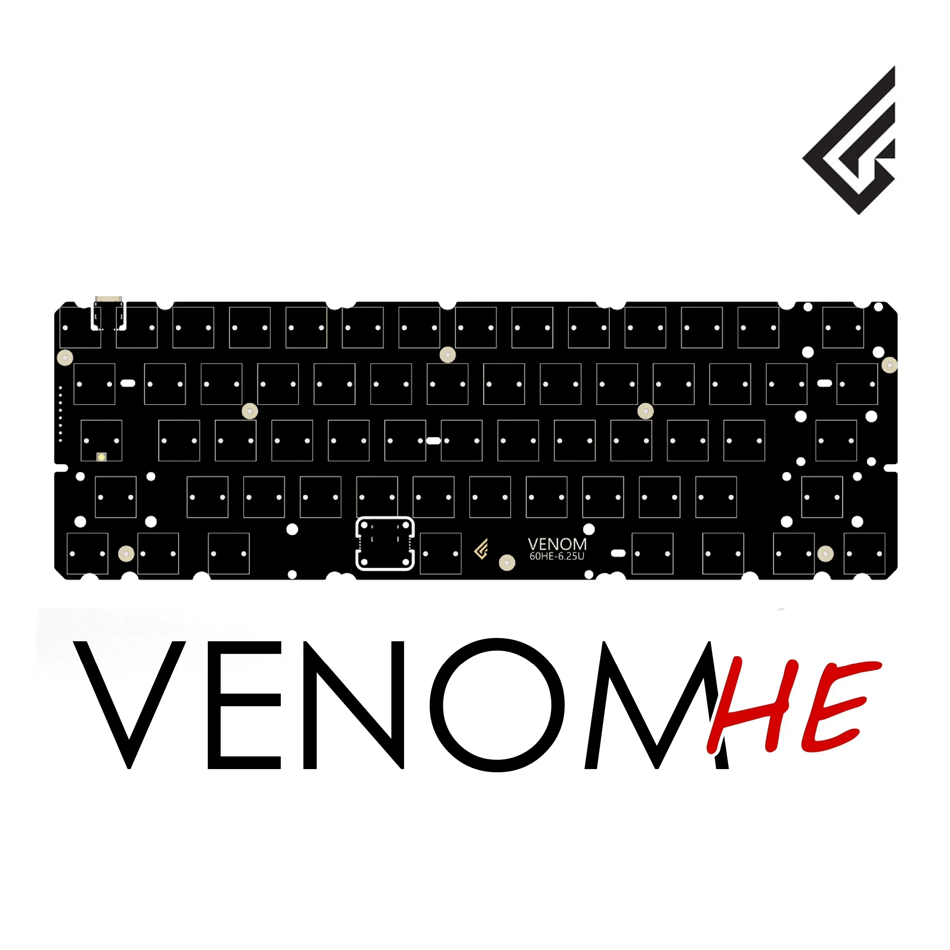 Geonworks Venom 60 HE Keyboard PCB 6.25U/7U Space Customized PCB for GH60 Tofu60 Holy60 PC  Office Gaming Keyboard Accessories