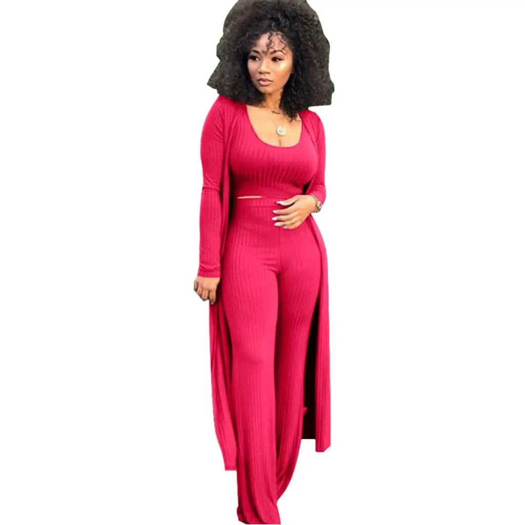 

K9294 High-Elastic Three-Piece Suit for Women Casual Sports Multi-color Large Size Pit Suit European And American Style