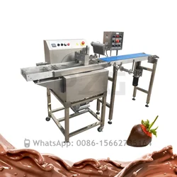 8kg Small Automatic Chocolate Tempering Coating Enrobing Enrober Machine For Bar Wafers Biscuit Production