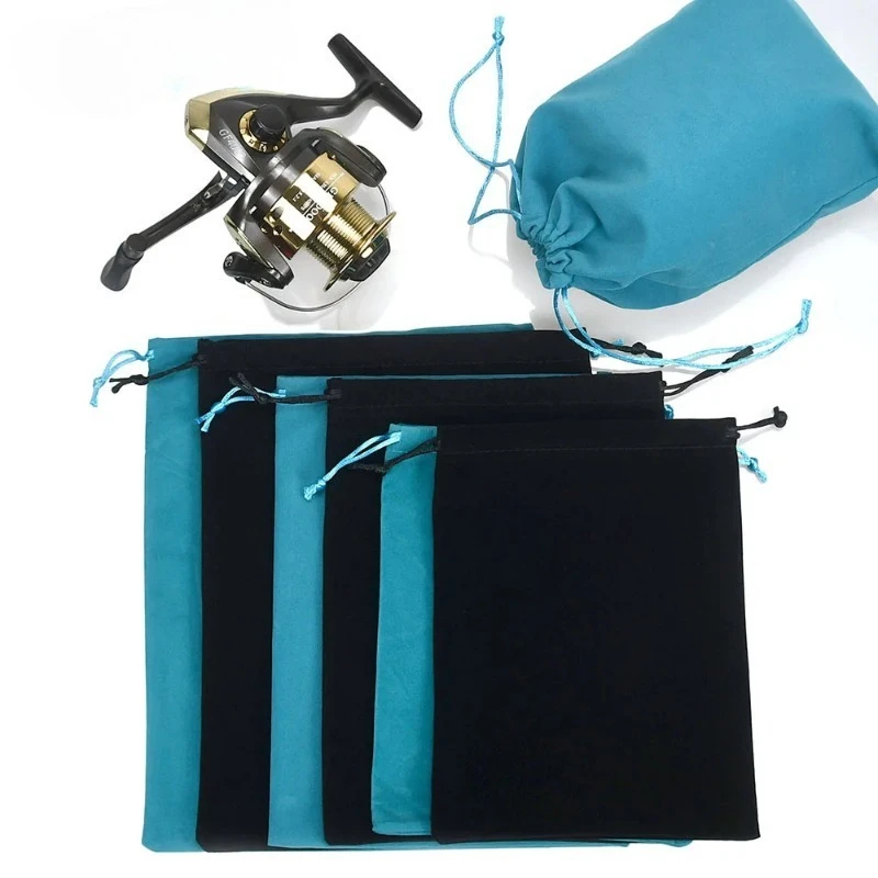 Sac de rangement portable pour moulinet de pêche avec cordon de serrage, accessoires de pêche, protection pour moulinet