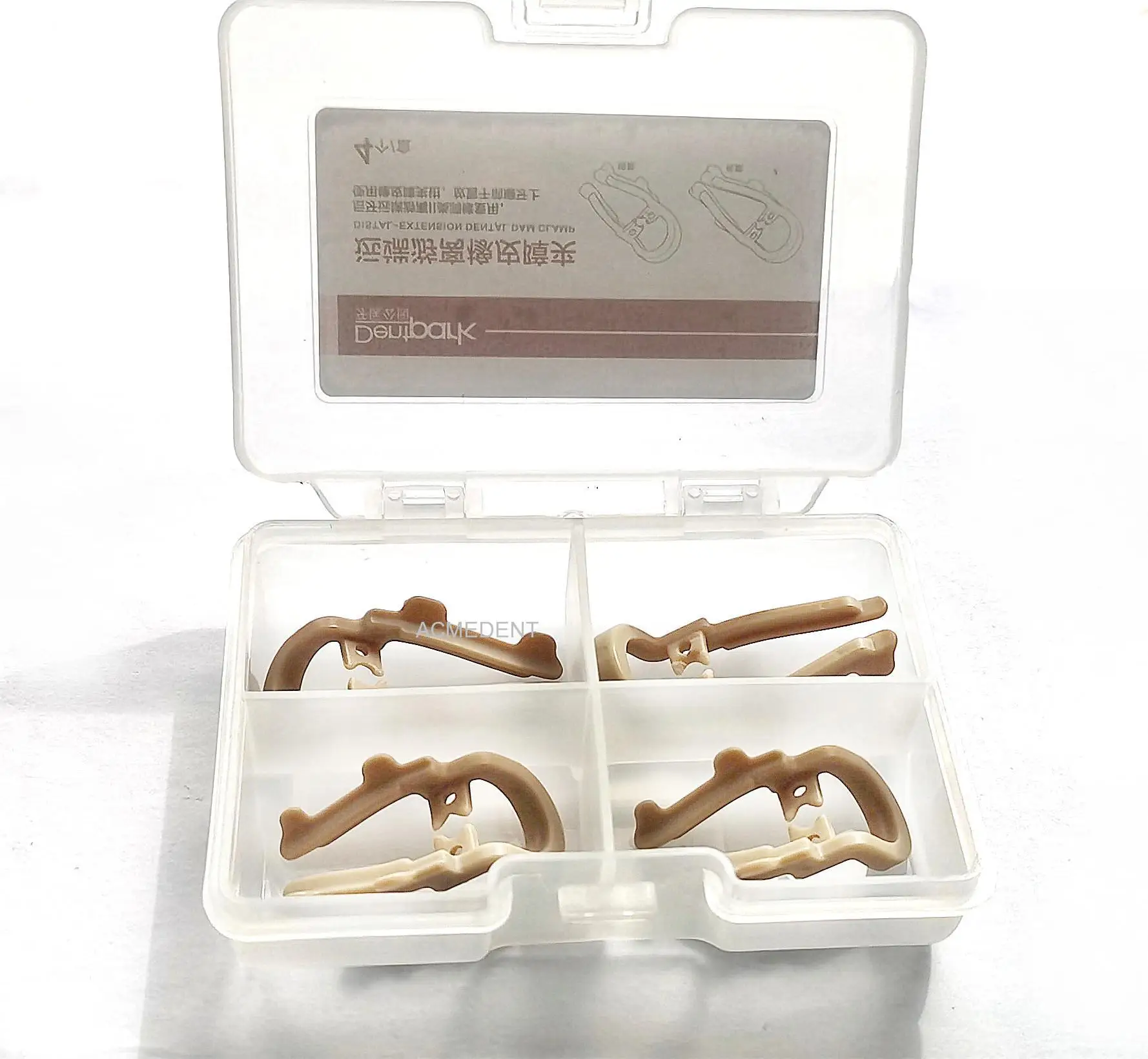 4Pcs/Box Dental Distal Premolar Clamps Rubber Dam Sheets Clip Soft Resin Clamp