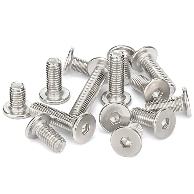 304 Baja Tahan Karat M6 M8 M10 M12 CM Soket Segi Enam Hex Ultra Tipis Super Rendah Kepala Wafer Datar Tutup Allen Panjang Sekrup 6 ~ 120Mm