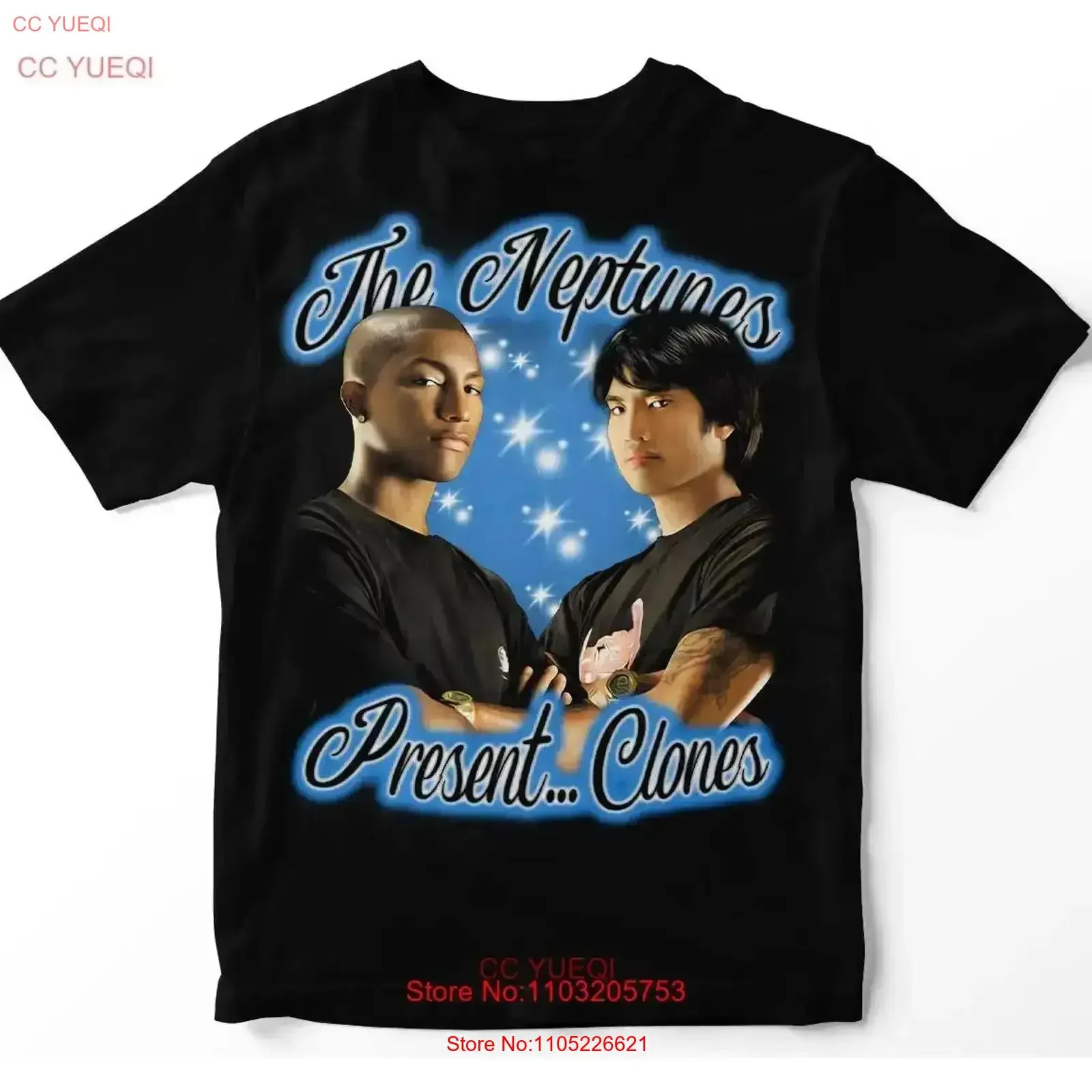 The Neptunes T shirt black short sleeve All sizes S 5Xl TA5337 vintage Washed designer clothes Stylish Soft streetwear Casual